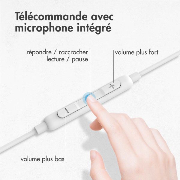 imoshion ﻿Ecouteurs Intra-auriculaires - Ecouteurs filaires - Connexion AUX / prise jack 3,5 mm - Blanc