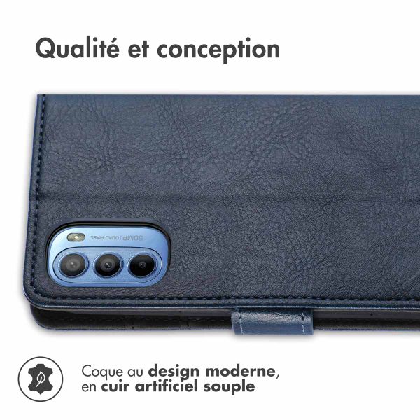 imoshion Étui de téléphone portefeuille Luxe Motorola Moto G14 - Bleu foncé