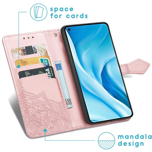 imoshion Etui de télephone Mandala Xiaomi Mi 11 Lite (5G/4G) / 11 Lite 5G NE - Rose Doré