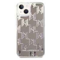 Karl Lagerfeld Coque arrière Liquid Glitter Monogram iPhone 14 - Argent