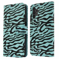 imoshion Étui de téléphone portefeuille Design Samsung Galaxy A13 (4G) - Black Blue Stripes