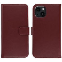Selencia Étui portefeuille en cuir véritable Apple iPhone 15 - Burgundy