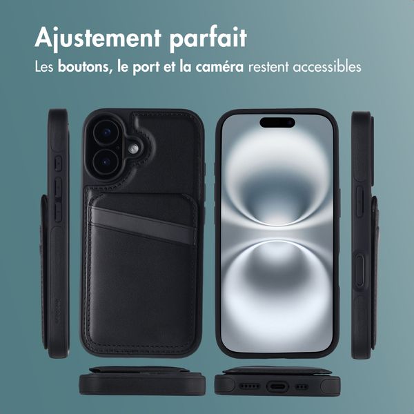 imoshion Coque arrière avec porte-cartes et support Apple iPhone 16 - Noir