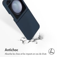 Accezz Coque Liquid Silicone Samsung Galaxy Z Flip 5 - Bleu foncé