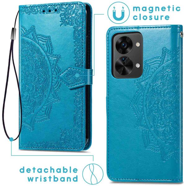 imoshion Etui de téléphone portefeuille Mandala OnePlus Nord 2T  - Turquoise