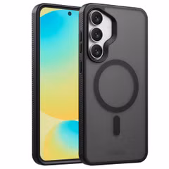 Accezz Coque Givrée Robuste avec MagSafe Samsung Galaxy S25 FE - Noir