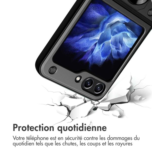 imoshion Coque Arrière Rugged avec anneau Samsung Galaxy Z Flip 5 - Noir