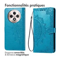 imoshion Etui de téléphone portefeuille Mandala Oppo Reno 12F 5G - Turquoise