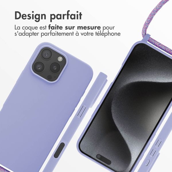 imoshion Coque en silicone avec cordon Apple iPhone 16 Pro Max - Violet