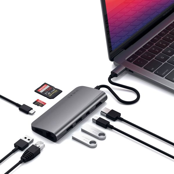 Satechi Adaptateur multimédia USB-C | Adaptateur multiport pour ordinateur portable - Gris sidéral