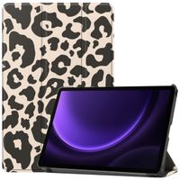 imoshion Coque tablette Design Trifold Samsung Galaxy Tab S9 11.0 pouces / Tab S10 FE / S9 FE 10.9 pouces - Leopard