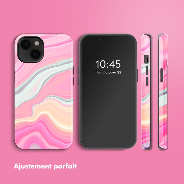 Selencia Coque arrière Vivid Tough avec MagSafe iPhone 14 - Pastel Lipstick Marble