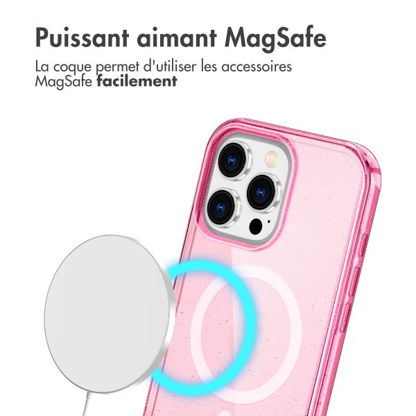 imoshion Coque Pailletée avec MagSafe Apple iPhone 16 Pro Max - Paillettes Rose