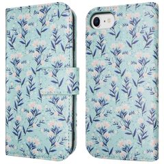 imoshion ﻿Étui de téléphone portefeuille Design iPhone SE (2022 / 2020) / 8 / 7 / 6(s) - Blue Flowers