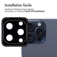 imoshion Lot de 2 protections d'objectif de caméra Apple iPhone 15 Pro / 15 Pro Max - Blue Titanium