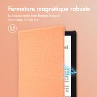 imoshion Étui de liseuse portefeuille Canvas Pocketbook Touch Lux 5 / HD 3 / Basic Lux 4 / Vivlio Lux 5 - Peach