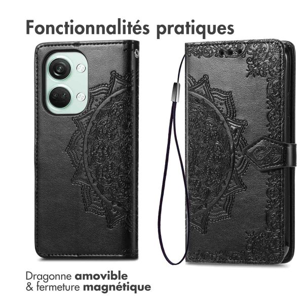 imoshion Etui de téléphone portefeuille Mandala OnePlus Nord 3 - Noir