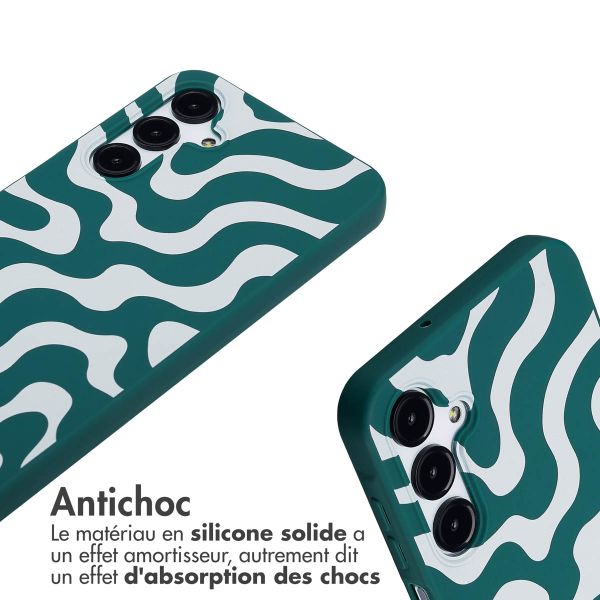 imoshion Coque design en silicone avec cordon Samsung Galaxy A16 - Petrol Green Groovy