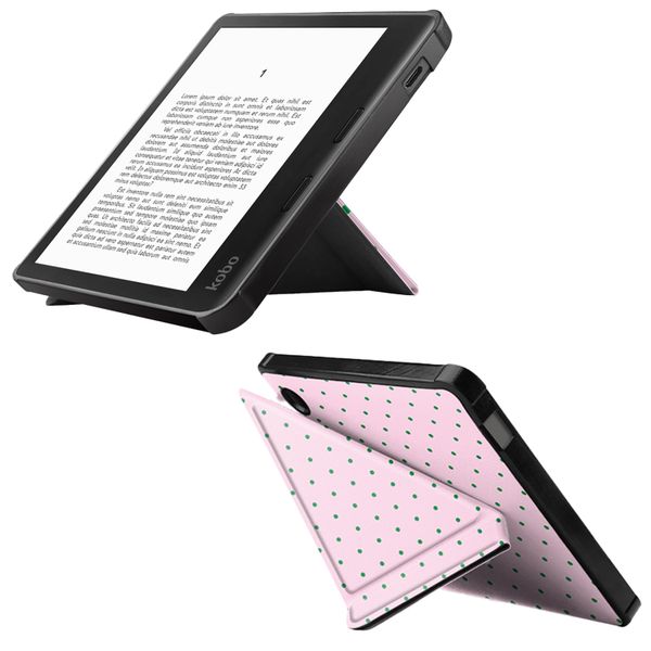 imoshion Étui de liseuse portefeuille design Pliable Kobo Libra Colour - Happy Dots