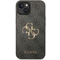 Guess Coque 4G Metal Logo Backcover iPhone 14 - Gris