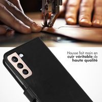 Selencia Étui portefeuille en cuir véritable Samsung Galaxy S22 Plus - Noir