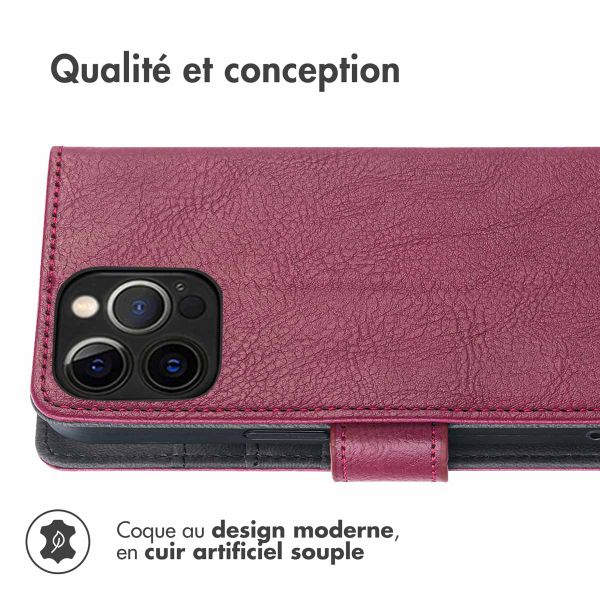 imoshion Étui de téléphone portefeuille Luxe iPhone 12 (Pro) - Bordeaux