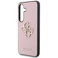 Guess Coque 4G Metal Logo Saffiano Samsung Galaxy S25 Plus - Rose