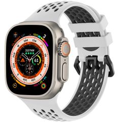 imoshion ﻿Boucle de bracelet de sport en silicone Apple Watch Series 1 á 11 / SE / Ultra (44/45/46/49 mm) - Blanc / Noir