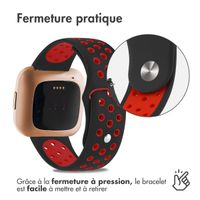 imoshion Bracelet sportif en silicone Fitbit Versa 2 / Versa Lite - Noir / Rouge