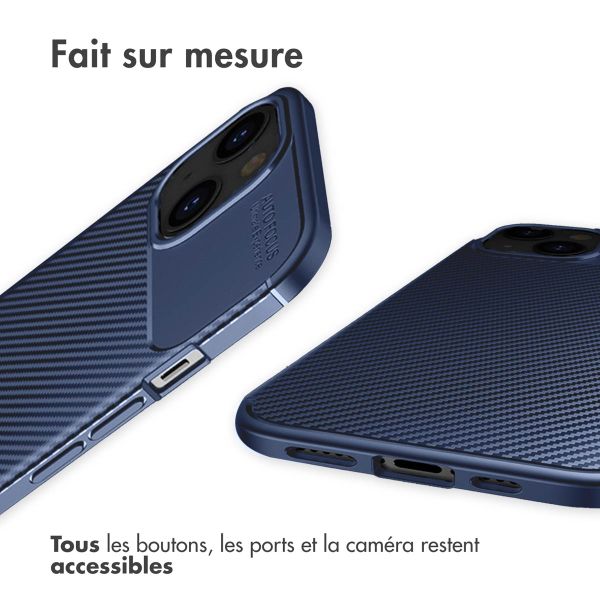 imoshion Coque silicone Carbon iPhone 13 - Bleu