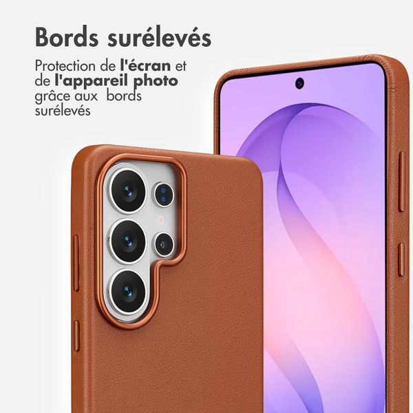 Accezz Coque arrière en cuir avec MagSafe Samsung Galaxy S26 Ultra - Sienna Brown