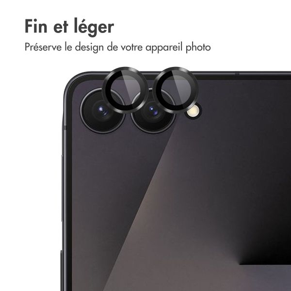 imoshion Protection Caméra en verre trempé 2 Pack Samsung Galaxy Z Flip 7 - Noir