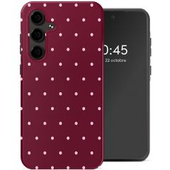 Selencia Coque arrière Vivid Samsung Galaxy S24 FE - Happy Dots Burgundy