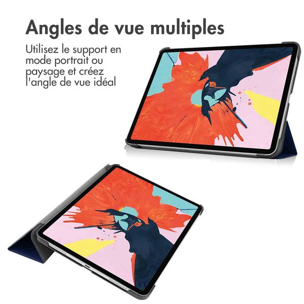 imoshion Coque tablette Trifold Apple iPad Air 11 pouces (2025) M3 / (2024) M2 / Air 5 (2022) / Air 4 (2020) - Bleu foncé