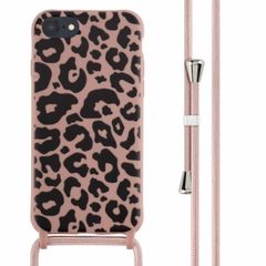 imoshion Coque design en silicone avec cordon Apple iPhone SE (2022 / 2020) / 8 / 7 - Animal Pink