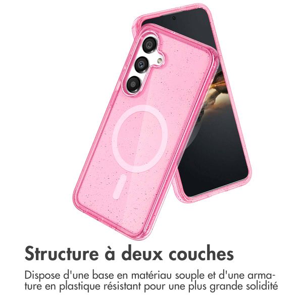 imoshion Coque Pailletée avec MagSafe Samsung Galaxy S25 - Paillettes Rose