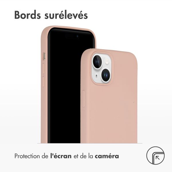 Accezz Coque Liquid Silicone avec MagSafe Apple iPhone 15 Plus - Rose