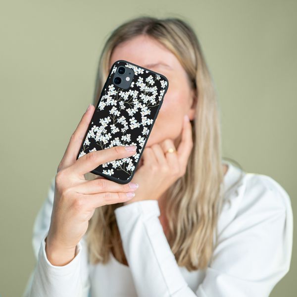 imoshion Coque Design Huawei P30 Lite - Fleur - Blanc / Noir