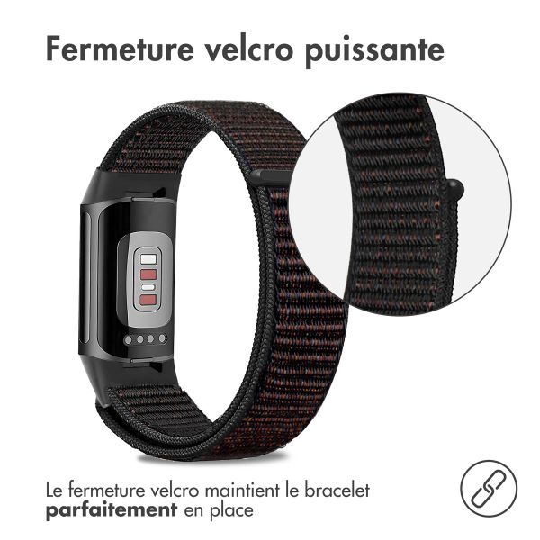 imoshion Bracelet en nylon Fitbit Charge 5 - Taille L - Noir
