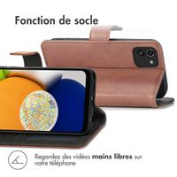 imoshion Étui de téléphone portefeuille Luxe Galaxy A03 - Brun