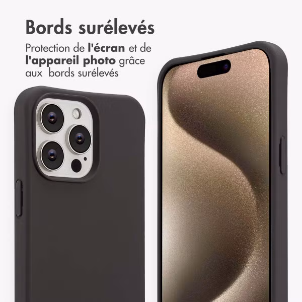 imoshion Coque arrière Color avec cordon amovible et MagSafe Apple iPhone 15 Pro Max - Black Coffee