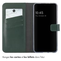Selencia Étui portefeuille en cuir véritable Samsung Galaxy S25 - Vert