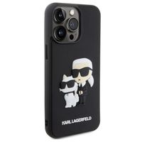 Karl Lagerfeld Coque rigide en caoutchouc 3D Karl & Choupette Apple iPhone 15 Pro Max - Noir