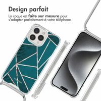 imoshion Coque Design avec cordon Apple iPhone 15 Pro - Petrol Green Graphic