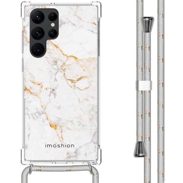 imoshion Coque Design avec cordon Samsung Galaxy S22 Ultra - White Marble