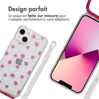 imoshion Coque Design avec cordon Apple iPhone 13 - Dusty Rose Connected Hearts