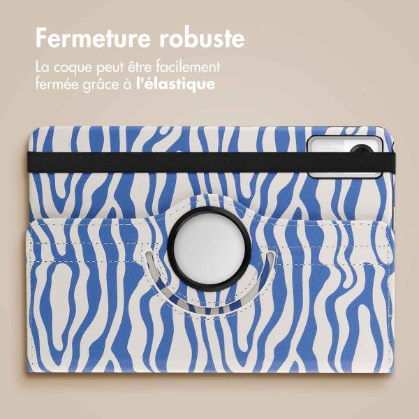 imoshion Coque tablette Design rotatif à 360° Xiaomi Redmi Pad SE - White Blue Stripes