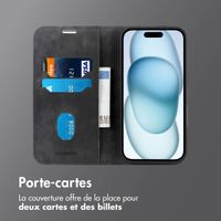 imoshion Étui de téléphone portefeuille Slim Apple iPhone 15 - Noir