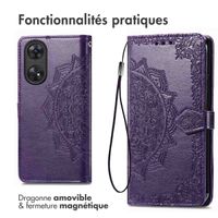 imoshion Etui de téléphone portefeuille Mandala Oppo Reno 8 T (4G) - Violet