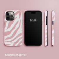 Selencia Coque arrière Vivid Apple iPhone 14 Pro Max - Colorful Zebra Old Pink